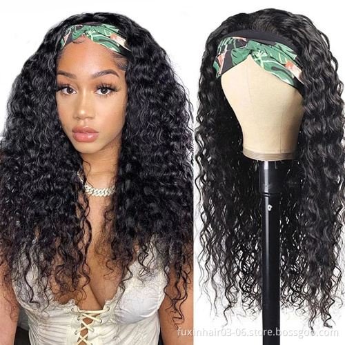 Raw Indian Body Wave Headband Wig For Black Women Water Wave Headband Weave And Wig Virgin Hair Headband Wig Body Wave